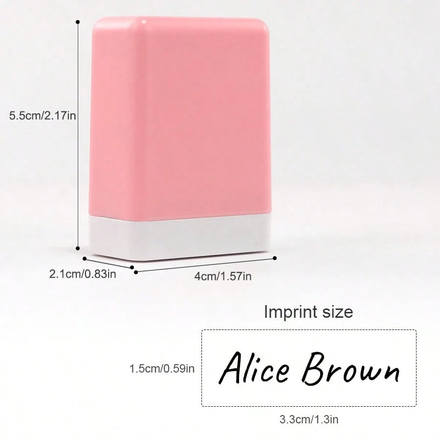 Customized Handwritten Name Stamp: Personalized Signature Stamp, Auto-Press, Built-In Ink, Easy Stamping On Various Surfaces. Suitable For Employees, Customers, Graduation Ceremonies, Business/Work/Of