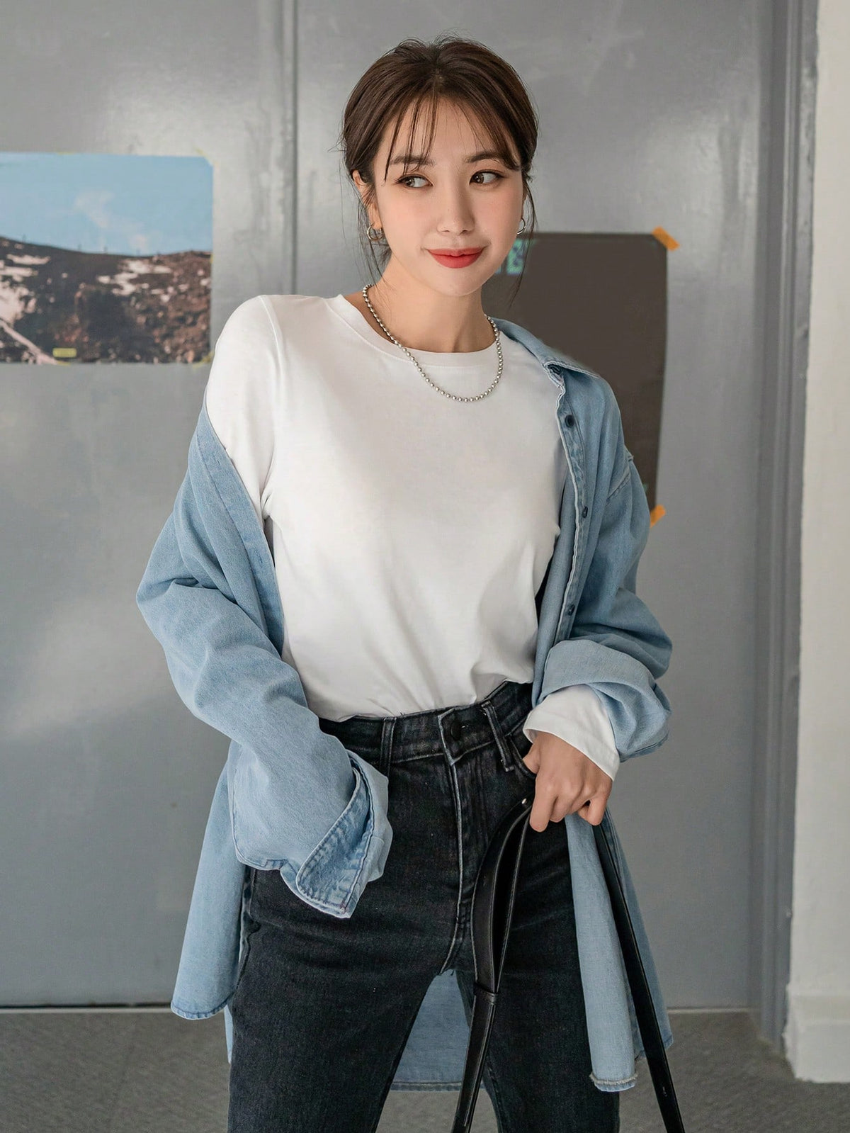 DAZY Solid Round Neck Tee,Fall Clothes Long Sleeve Women Tops