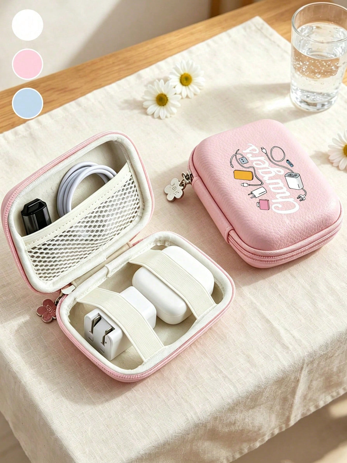 Digital Theme Pattern Travel Camera Bag, Multi-Functional Storage Bag, Makeup Bag, Sanitary Napkin Storage Bag, Digital Storage Bag, Style, Secure Zipper Closure, Suitable For All Ages And Genders. Wa