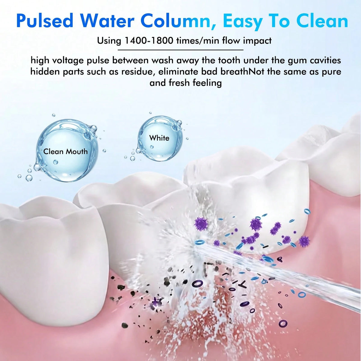 Electric Flosser With 4 Interchangeable Tips To Remove Plaque, Stains, And Tartar; Easy To Use And Helps Maintain Oral Hygiene; Rechargeable, Portable Oral Irrigator Suitable For Travel And Home Use.