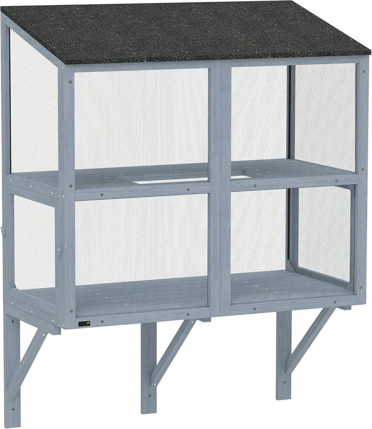 Expandable Window Box Enclosure For Multiple Indoor Cats, Comfortable Wooden Pet Perch House, All Weather Use, With 2 Doors, For Sunbathing, Napping, Overlooking, 39" L