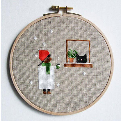 First Snow Cross Stitch Pattern-Stitched Modern