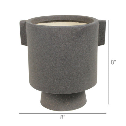 Flynn Cachepot, Ceramic, Charcoal