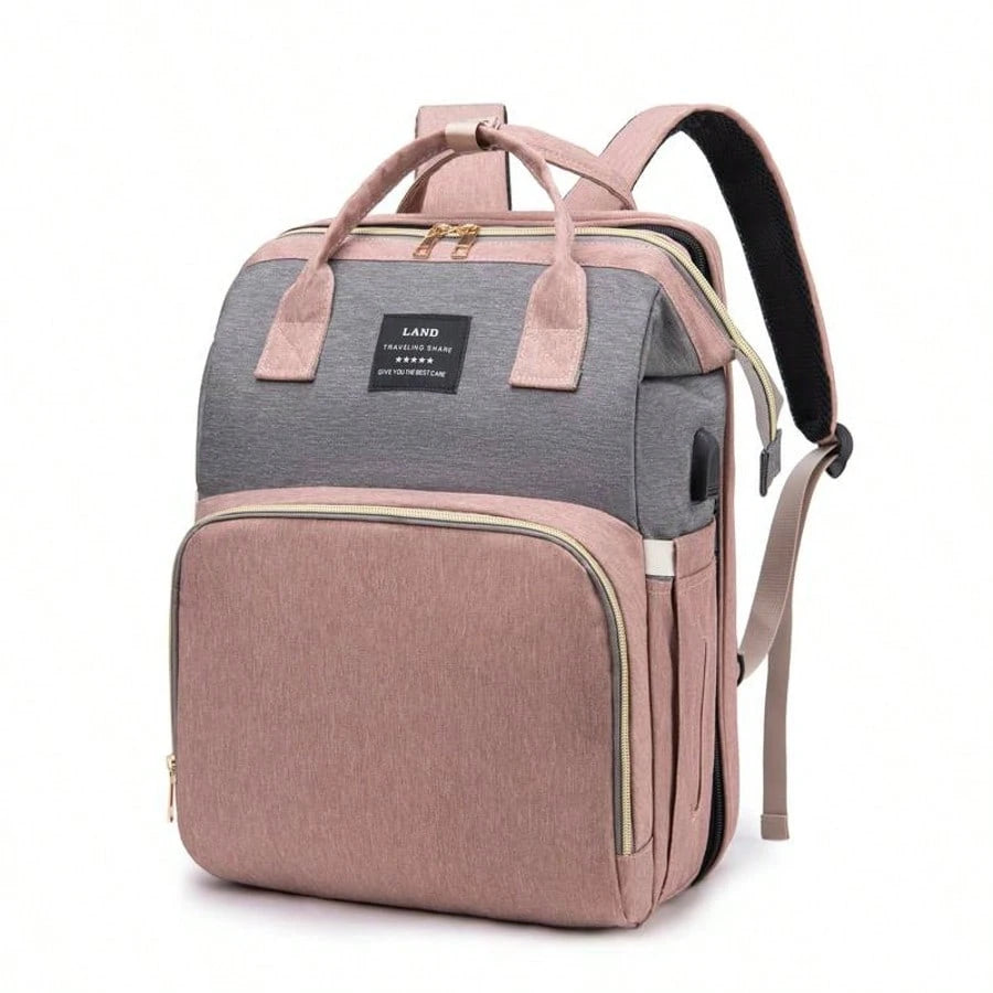 Foldable Baby Crib Large Mommy Backpack, Portable Double Shoulder Parent Bag For Stroller, Maternal And Infant Bag
