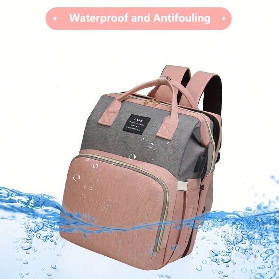 Foldable Baby Crib Large Mommy Backpack, Portable Double Shoulder Parent Bag For Stroller, Maternal And Infant Bag