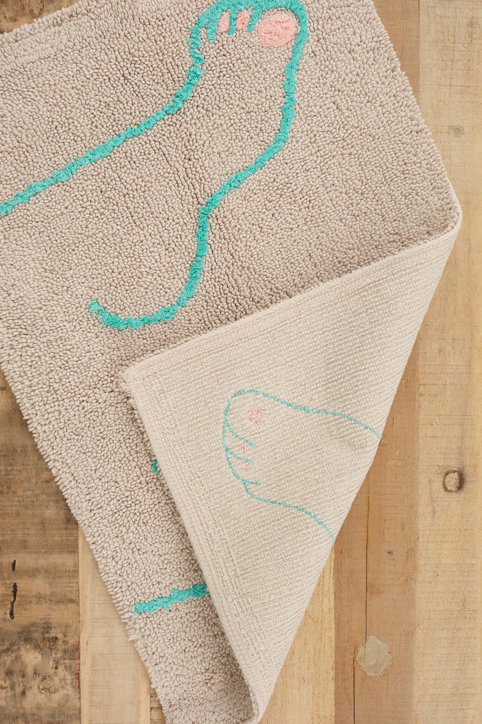 Cold Picnic Home Bath Textiles Footsie Bathmat in Grey 30" L X 20" W