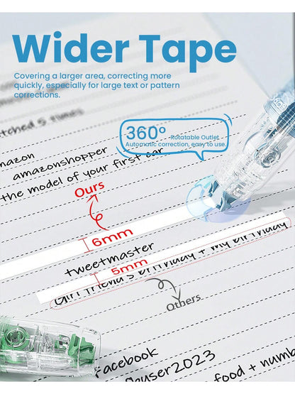 Four Candies 4PCS/2PCS Refillable Retractable Correction Tape, Colorful Mini Aesthetic Pen Shaped Quick Dry Easy To Use With 4 Extra Refills For Students School Office Supplies