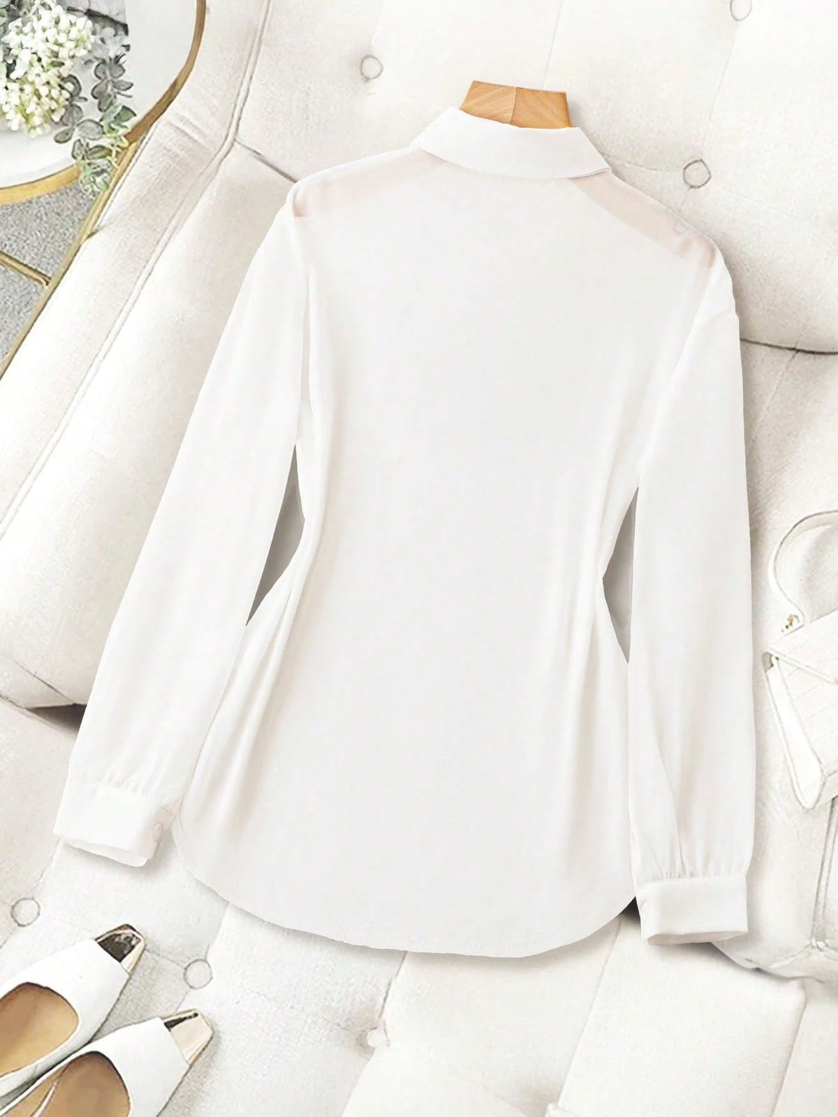 Franclia Collar Basic Transparent Solid Color Minimalist Shirt New Arrival Blouse Latest Tops For Women New Arrivals