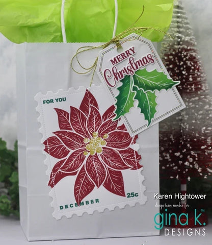 Gina K. Designs - Stamp & Die Set - Festive Bloom. Set by Gina K Designs. At Embellish Away in Bowmanville Ontario Canada. Example by Karen Hightower.