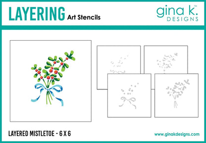 Gina K. Designs - Stencil & Die Set - Layered Mistletoe. Available at Embellish Away located in Bowmanville Ontario Canada.