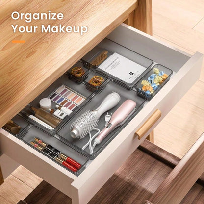 Grade Drawer Organizer, Makeup Organizer, Holds 177 ItemsBathroom Organizers And Storage, Organization And Storage, Desk Drawer Organizer VanityBlack