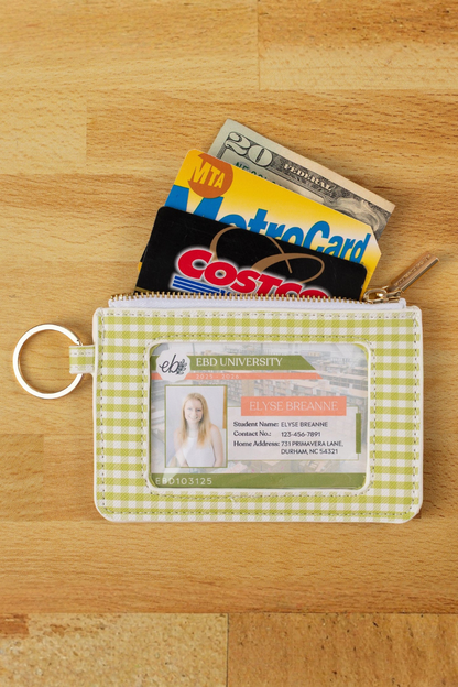 Green Gingham ID Holder