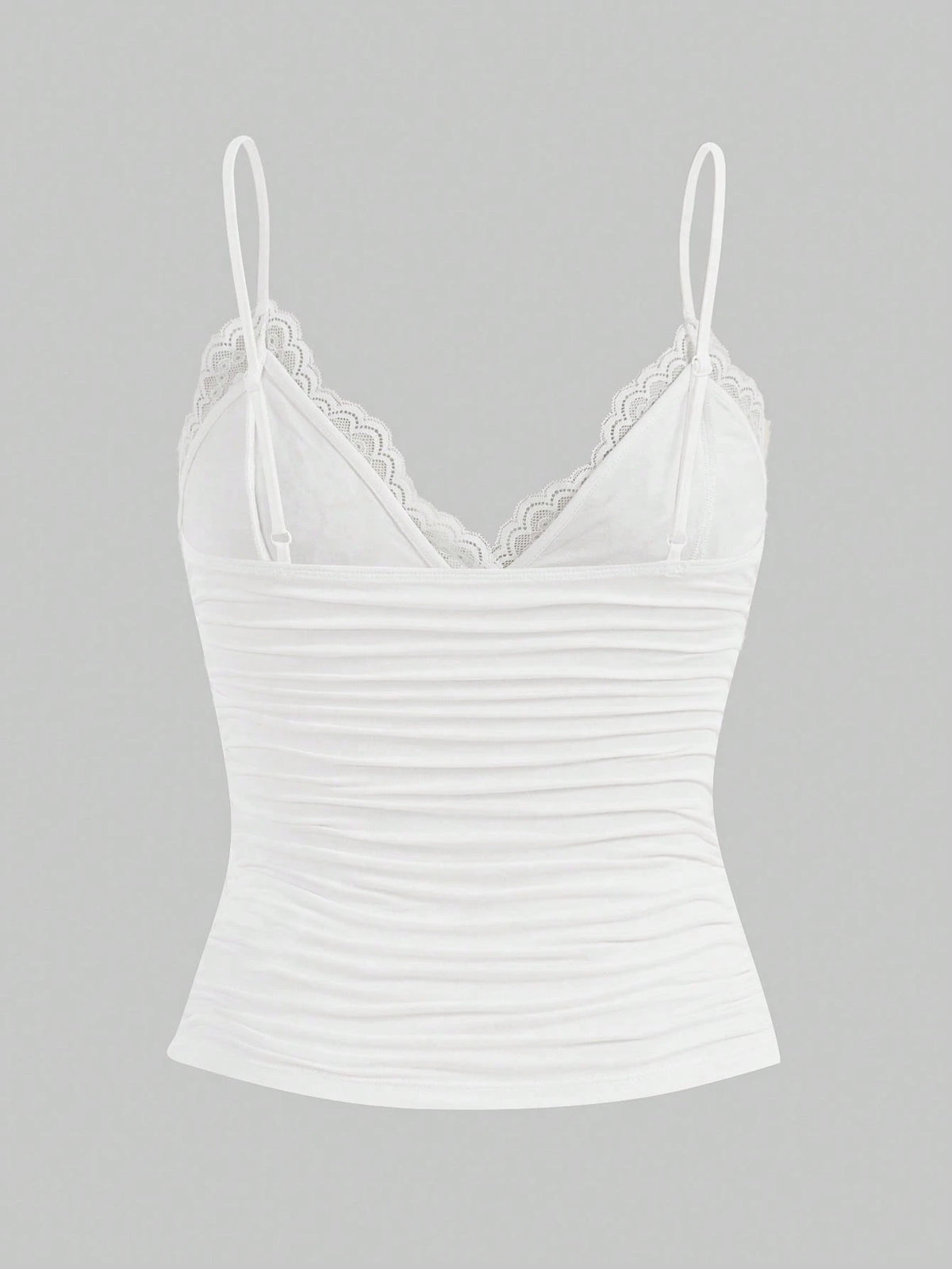 ICON Contrast Lace Ruched Cami Top