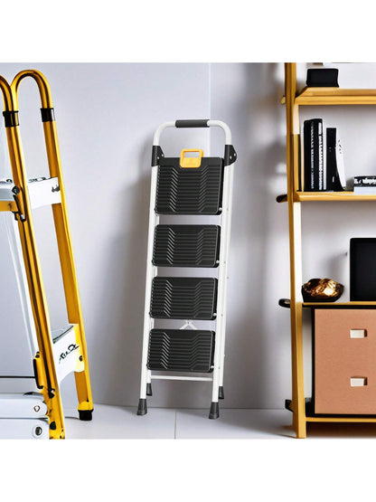 KK KINGRACK KINGRACK 4 Step Folding Ladder, 800lbs Capacity Step Stool With Safety Lock, Non-Skid Wide Pedals, And Handrail, Lightweight, Household Ladder For Home, Kitchen, Pantry, Closets, And Offic