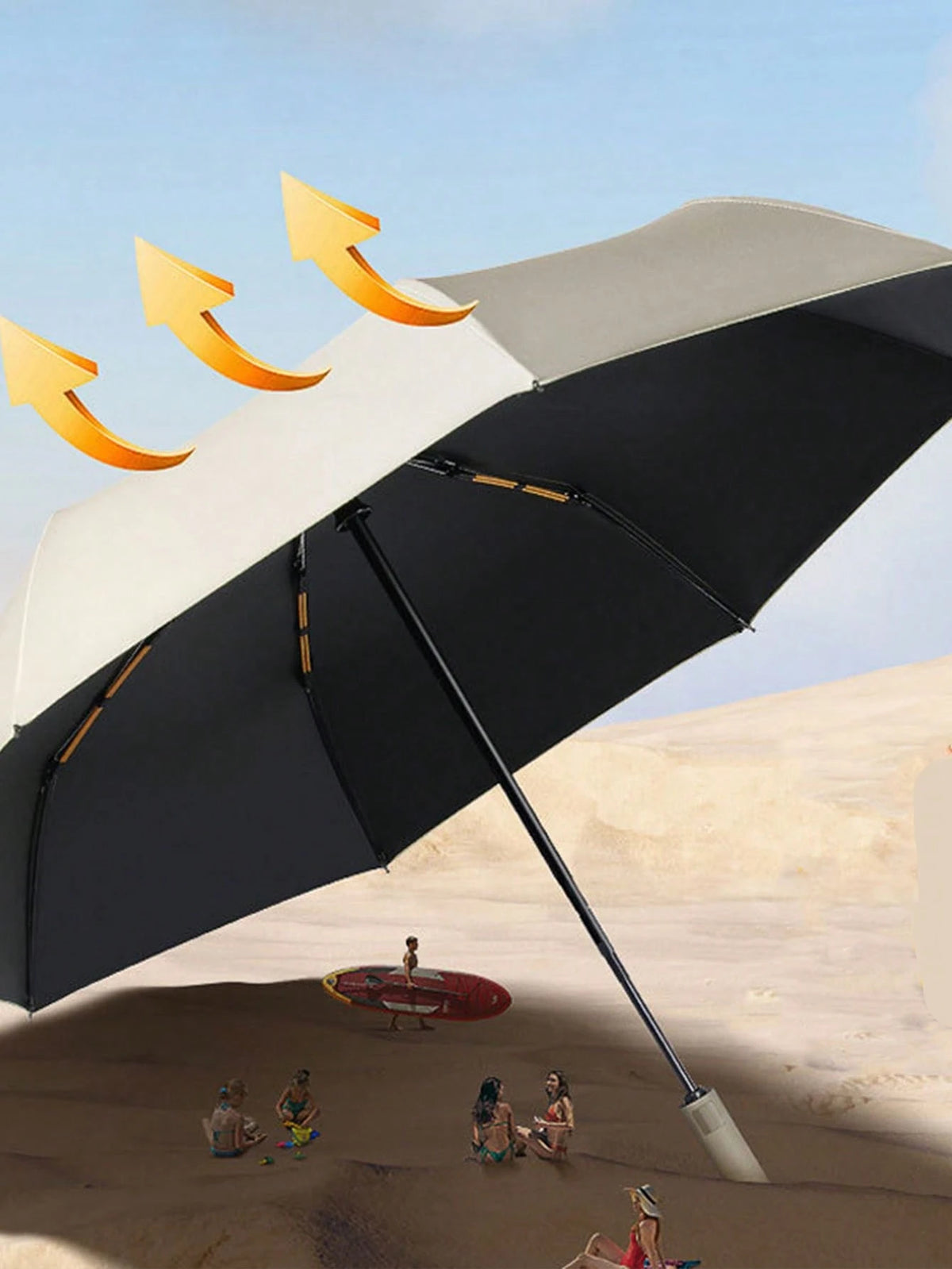 Large Windproof Automatic Umbrella- 125cm Diameter, Waterproof & Windproof Design, 12 Ribs Portable Travel Umbrella, Large Size Umbrella, Large Handheld Umbrella, Gift, Valentine's Day Gift, Back To