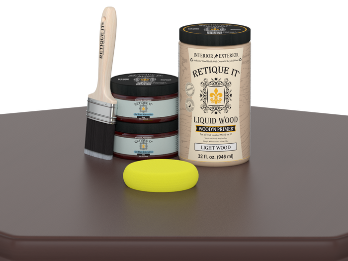 Large Java wood finish kit from Retique It with smooth finish for furniture and wood projects, shown on a table.