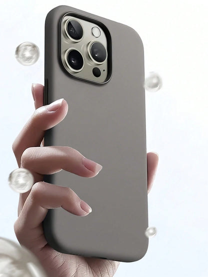 Navy Blue Minimalist Solid Color Camera Protection Shockproof Soft New Luxury Shock-Absorbing Soft Beige Phone Case Suitable For IPhone 17 Air 16 15 Pro 14 Plus 13 12 11 17 Pro Max XR XS Max X/XS 7/8