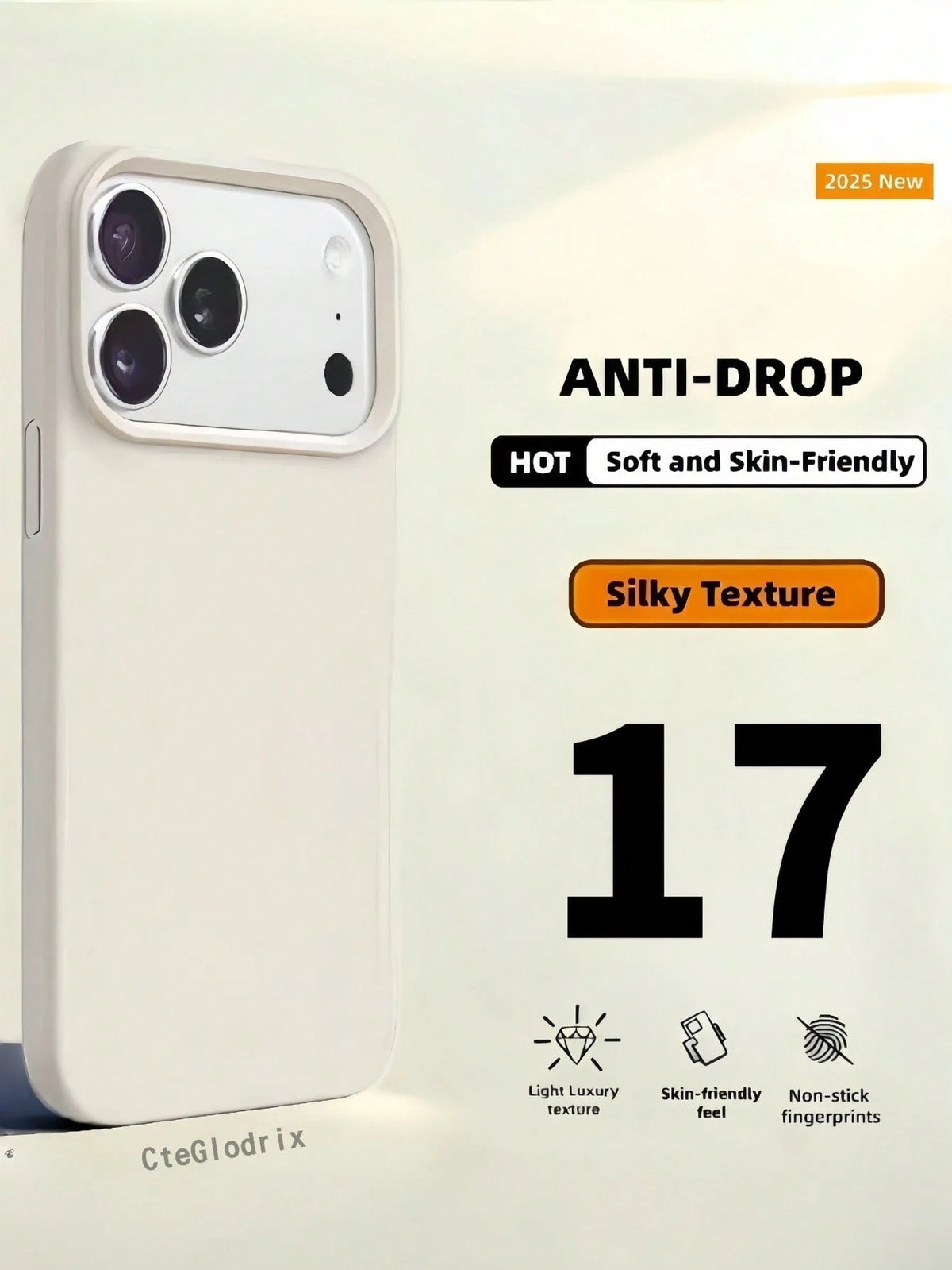 Navy Blue Minimalist Solid Color Camera Protection Shockproof Soft New Luxury Shock-Absorbing Soft Beige Phone Case Suitable For IPhone 17 Air 16 15 Pro 14 Plus 13 12 11 17 Pro Max XR XS Max X/XS 7/8