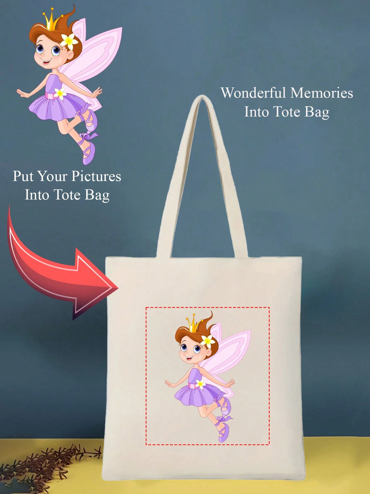 Personalized Custom Canvas Bag, Foldable Tote Bag With Photo Scenery Illustration Print, Large Capacity Lightweight Shoulder Bag For Women, Gift Ideas