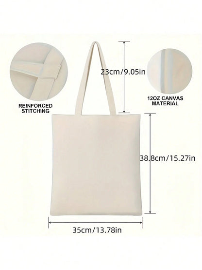 Personalized Custom Canvas Bag, Foldable Tote Bag With Photo Scenery Illustration Print, Large Capacity Lightweight Shoulder Bag For Women, Gift Ideas