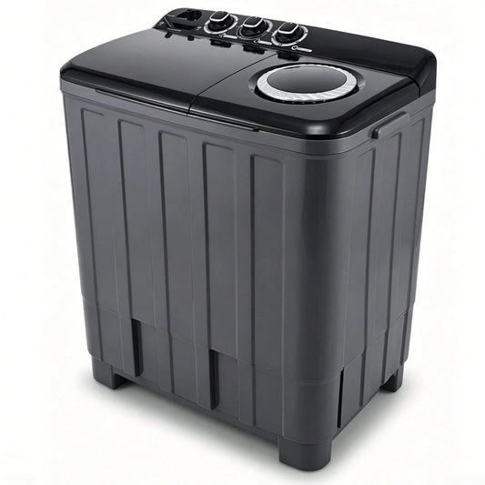 PLENTORA Portable Washing Machine And Spin Dryer, 30lbs Twin Tub Washer With Drain Pump, Large Capacity Washer(20Lbs) And Spinner(10 Lbs), Durable Design For Apartments, Dorms, RVs