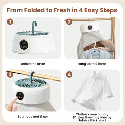 Portable Clothes Dryer, Mini Dryers For Laundry, Small Foldable Electric Compact Drying Machine For Travel,RV, Home And Apartment
