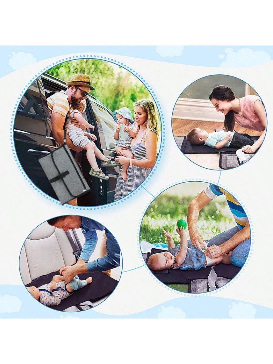 Portable Diaper Changing Mat Pad For Babies, Detachable Travel Diaper Changing Pad With Wipes Pocket, Gift For Baby Shower, Newborn Girls And Boys