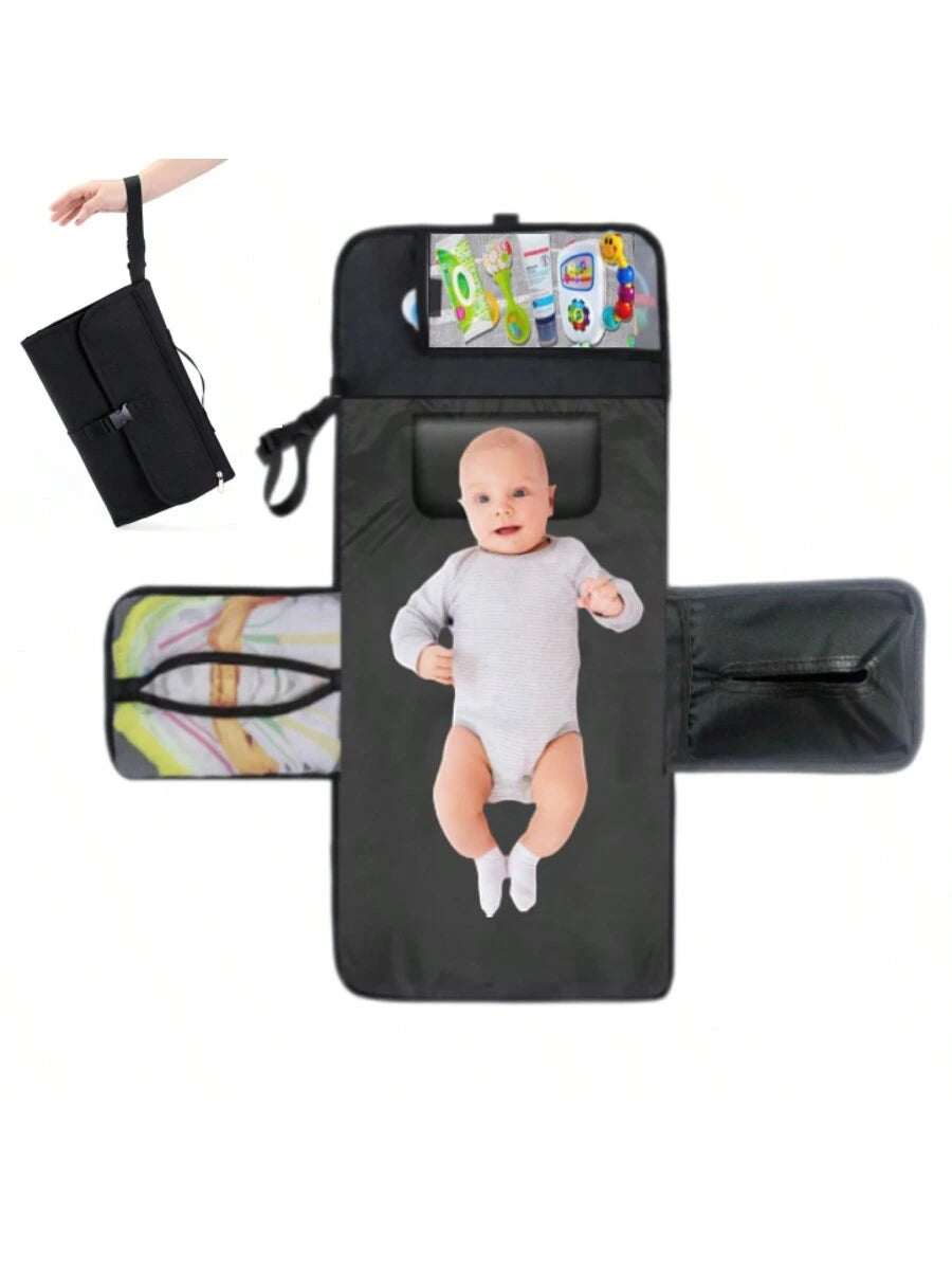 Portable Diaper Changing Mat Pad For Babies, Detachable Travel Diaper Changing Pad With Wipes Pocket, Gift For Baby Shower, Newborn Girls And Boys