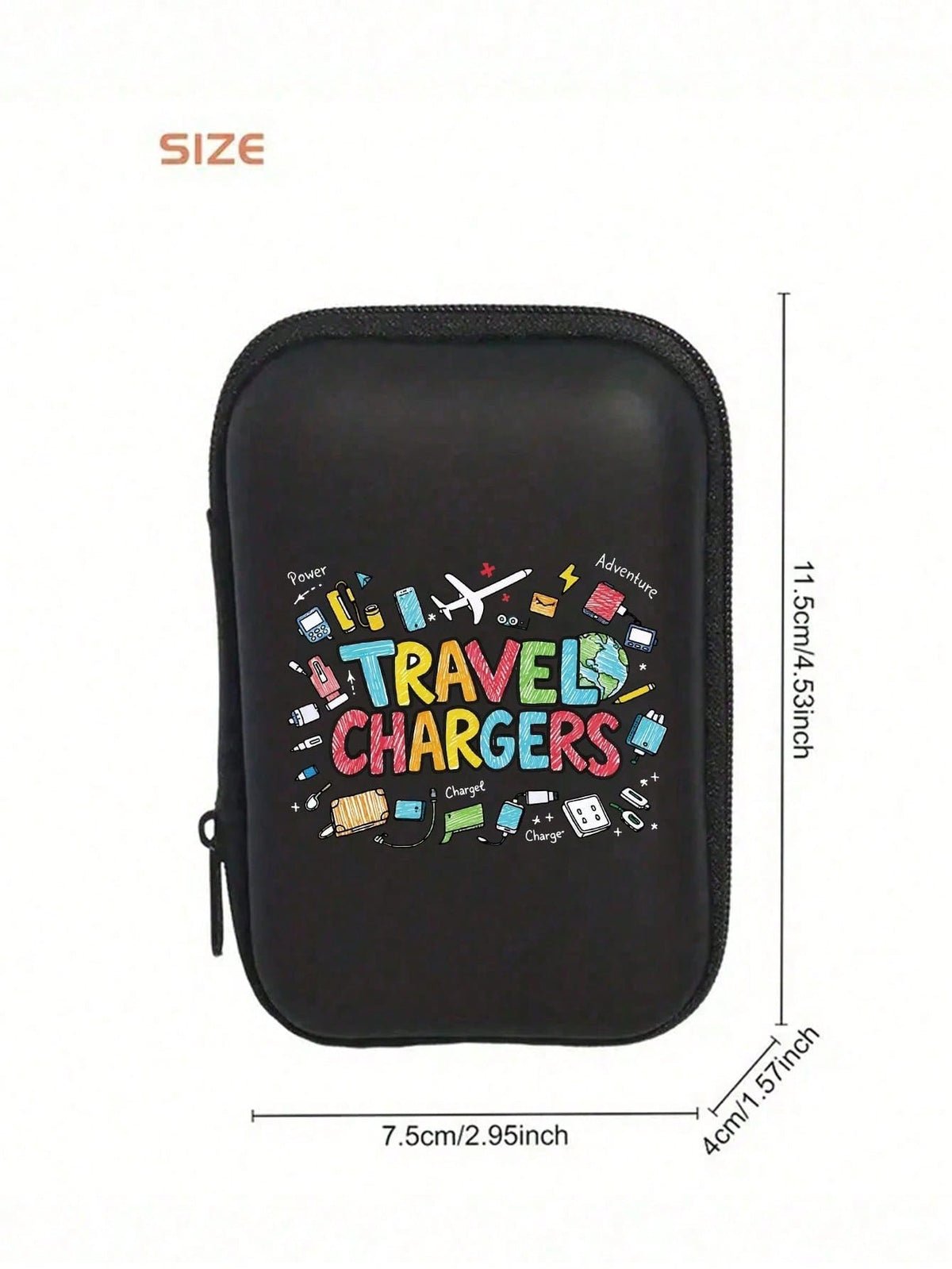 Portable Mini Storage Bag With "Charging" Text And Charger Pattern, Shockproof Digital Pouch, Phone Charger & Data Cable Organizer, Zipper Wallet Style Storage Bag, Electronics Organizer Bag, Suitable