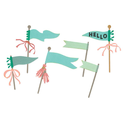 Sizzix - Thinlits Die Set by Vicki Boutin - Layering Pennant Flags. (16pk). Available at Embellish Away located in Bowmanville Ontario Canada.
