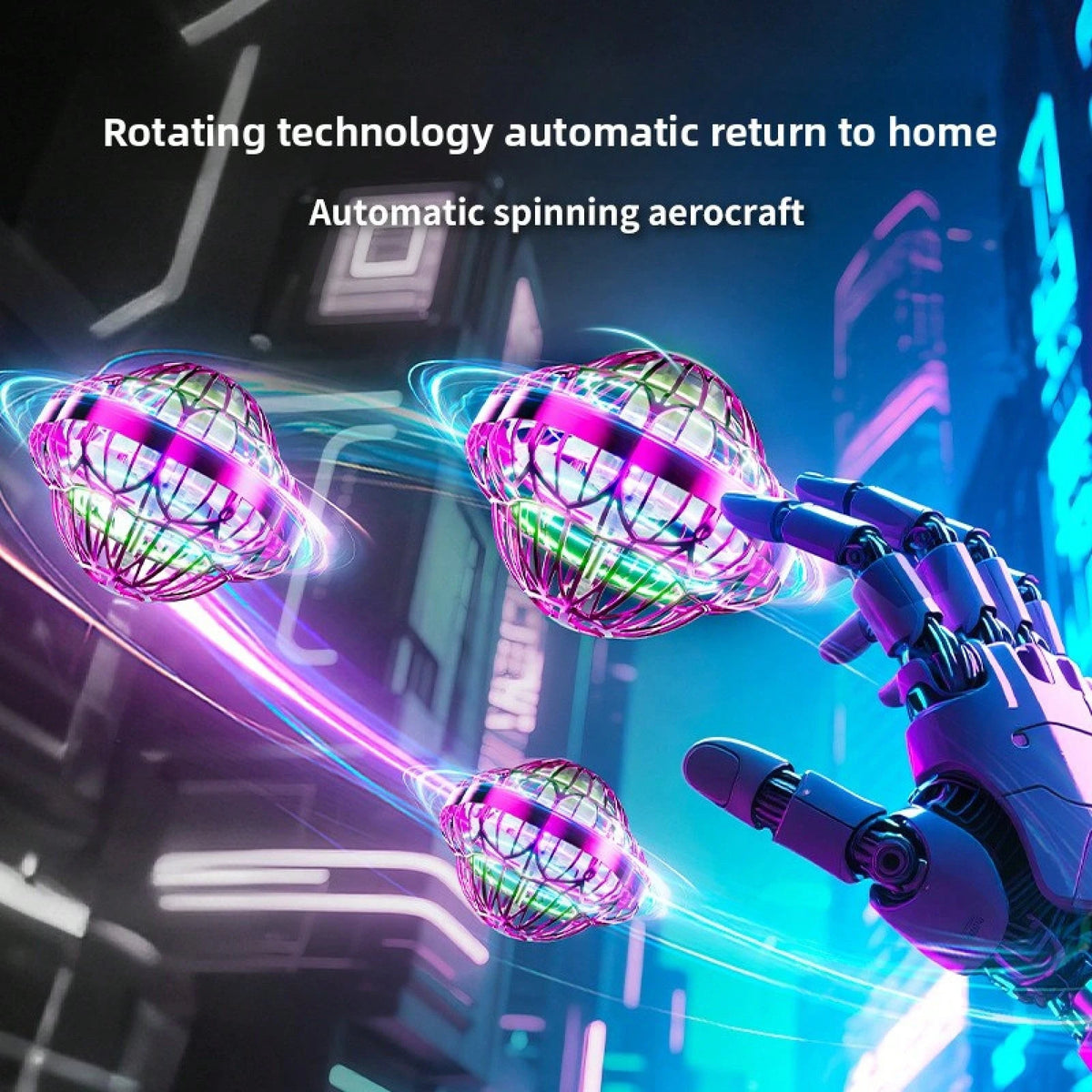 SKYQITIAN Third Generation UFO Toy With Intelligent Sensor Control Hand Wave Activation LED Lights For Kids & Adults Interactive Play