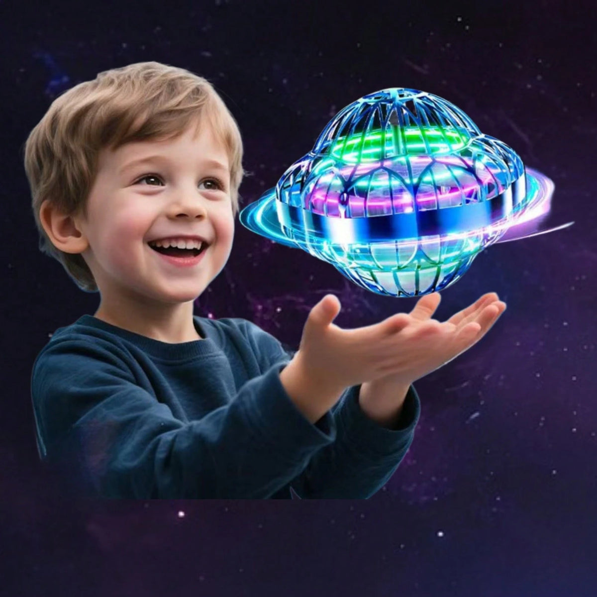 SKYQITIAN Third Generation UFO Toy With Intelligent Sensor Control Hand Wave Activation LED Lights For Kids & Adults Interactive Play