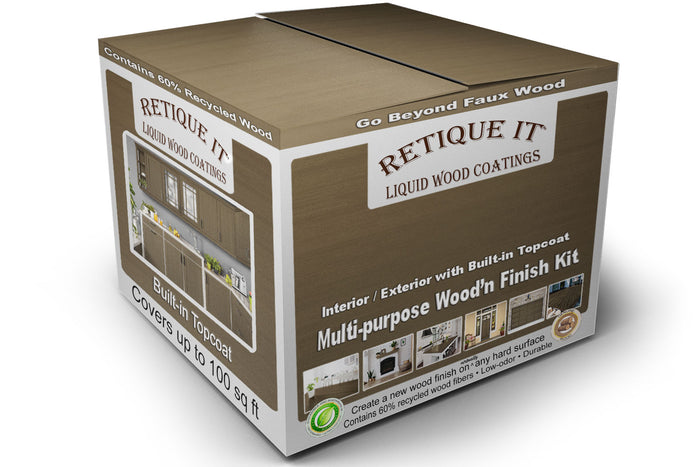Retique It Black Walnut Smooth Finish Kit for wood finishing, includes applicators and finish products in a sleek black walnut color.