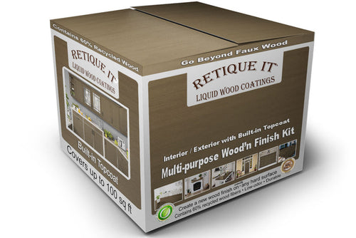 Retique It Black Walnut Smooth Finish Kit for wood finishing, includes applicators and finish products in a sleek black walnut color.