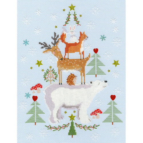 Snowy Stack Cross Stitch Kit-Stitched Modern