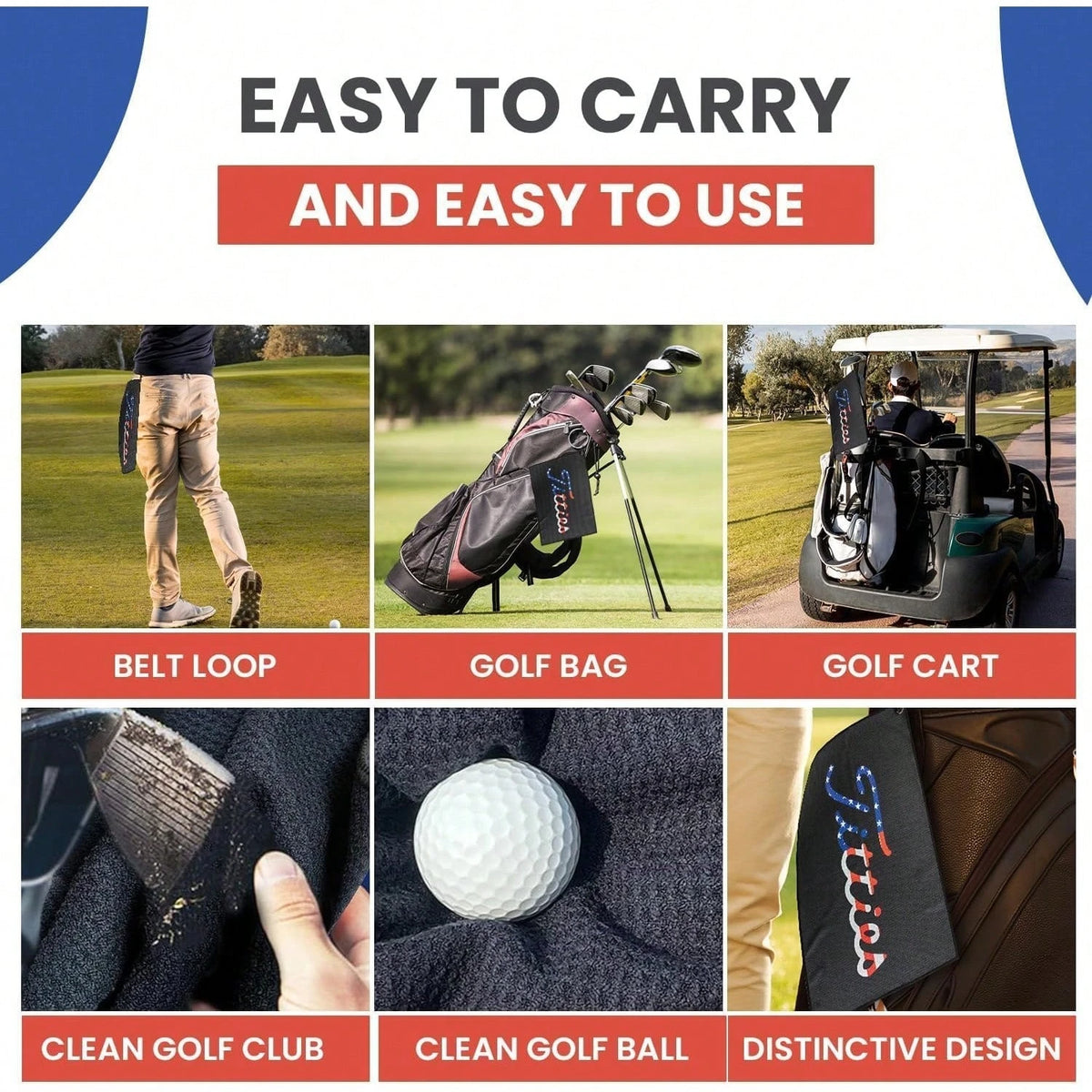 Solid Black Base Waffle Weave Microfiber Golf Towel Ultra Absorbent Quick Drying Soft Fabric For Outdoor Golf Course And Golf Bag Daily Cleaning Accessory Ideal Holiday Gift Choice For Golf Enthusiast