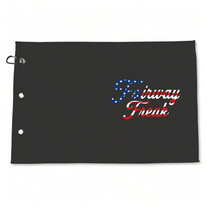 Solid Black Base Waffle Weave Microfiber Golf Towel Ultra Absorbent Quick Drying Soft Fabric For Outdoor Golf Course And Golf Bag Daily Cleaning Accessory Ideal Holiday Gift Choice For Golf Enthusiast