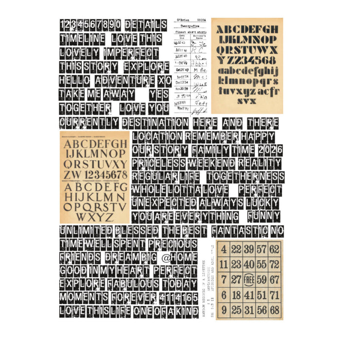 Spellbinders - Rub-ons - Noted Details. Available at Embellish Away located in Bowmanville Ontario Canada.