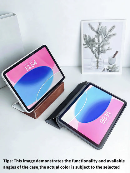 Striped&Lemon Pattern Tablet Protective Case, Compatible With IPad 7/8/9/10th/Pro 11/11th (A16) 2025, Galaxy Tab S6 Lite/ Galaxy Tab A11+ 2025, Offers Soft Shock-Proof Protection, Supports Smart St