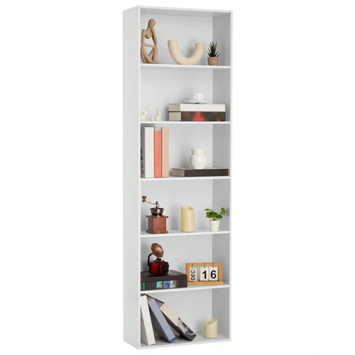 Studyset 6 Tiers Tall Bookcase,Display Storage Shelves 70" Tall Bookcase Book Shelves Wooden Bookshelves For Home Office, Living Room, Bed Room