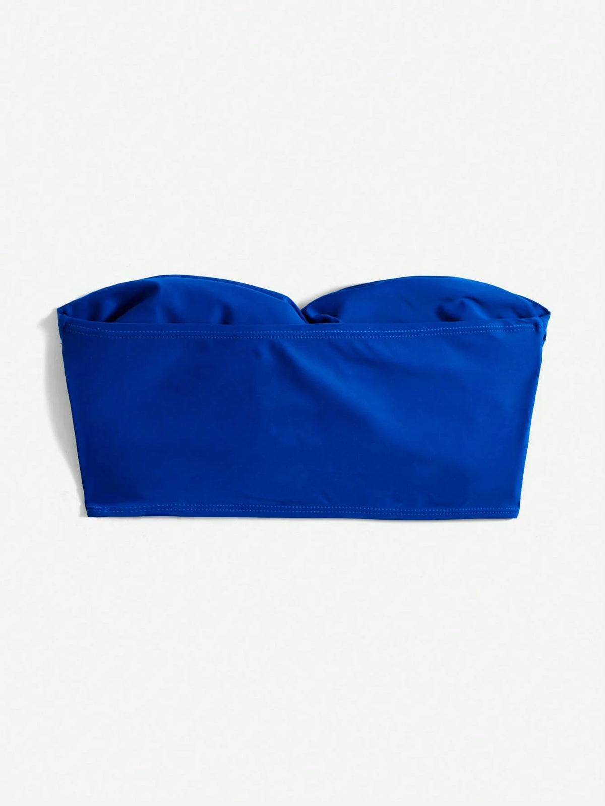 Swim Basics Summer Beach Solid Twist Front Bandeau Bikini Top