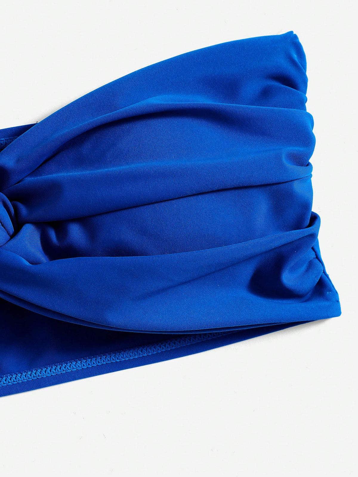 Swim Basics Summer Beach Solid Twist Front Bandeau Bikini Top