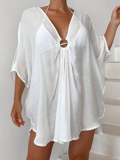 Swim Vcay Summer Beach Ring Linked Cover Up