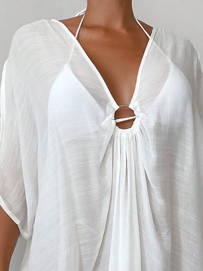 Swim Vcay Summer Beach Ring Linked Cover Up