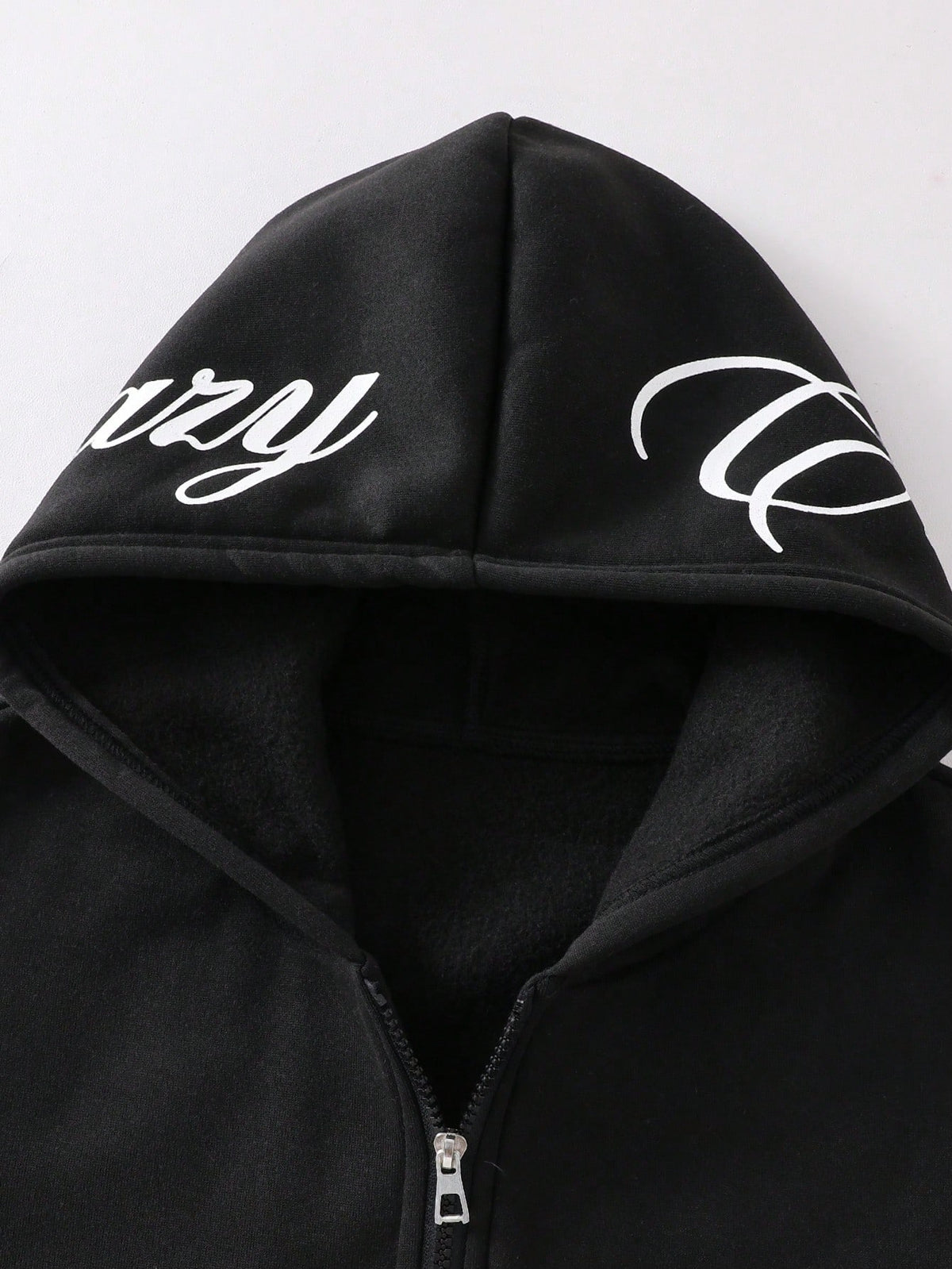Teen Boy All-Match Pattern Print Multi-Function Hooded Zip-Up Sweatshirt