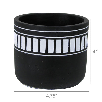 Totem Striped Cement Cachepot