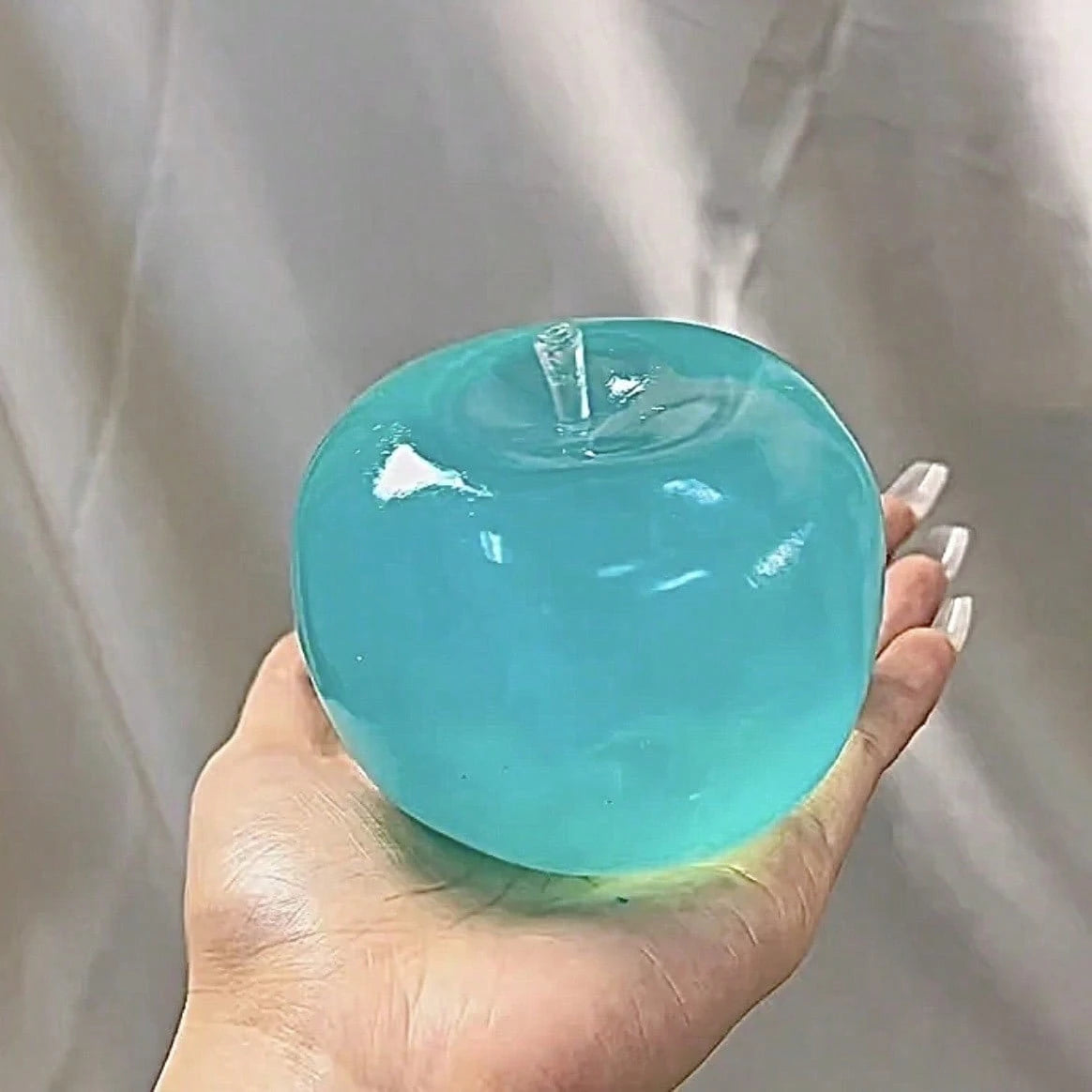 Transparent Apple Squishy Stress Relief Toy, Silky Soft Slow Rebound Fruit Squeeze Toy, Designed For Adults, Mini Portable Tactile Squeeze, Relieve Stress During Daily Work, Study And Indoor Rest