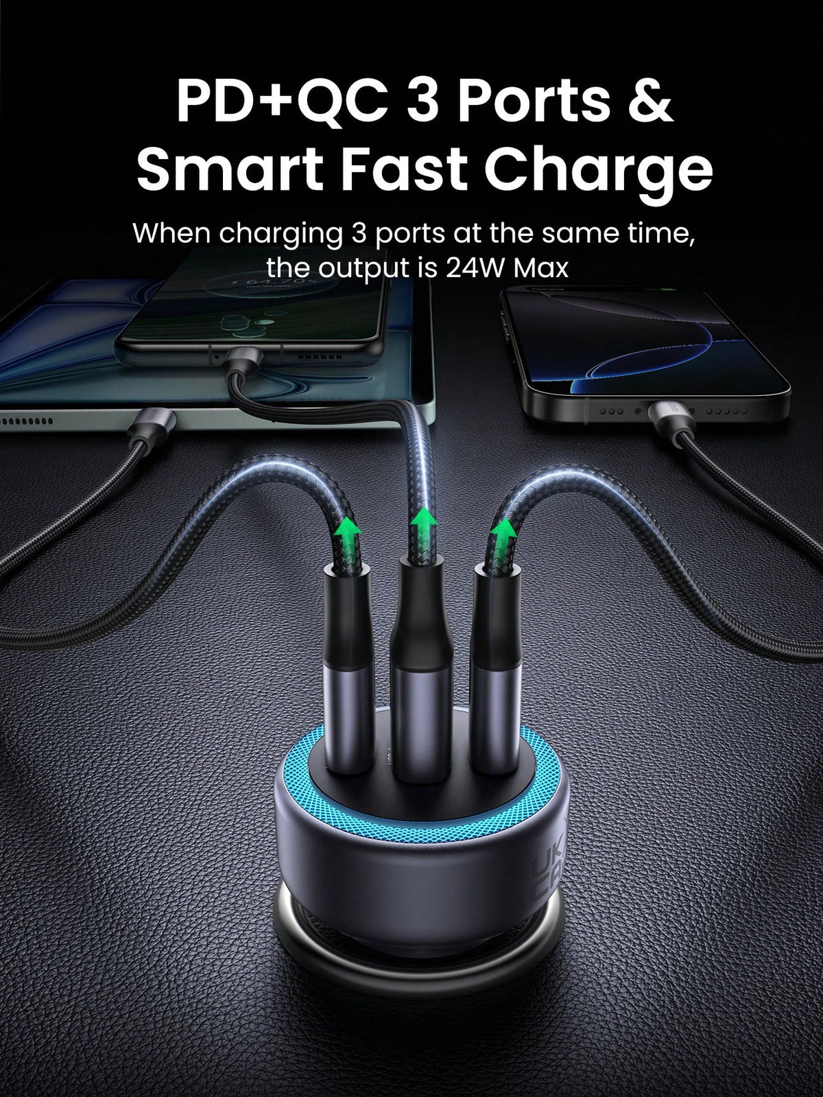 UGREEN Mini Car Charger Simple Practical Multi-Functional