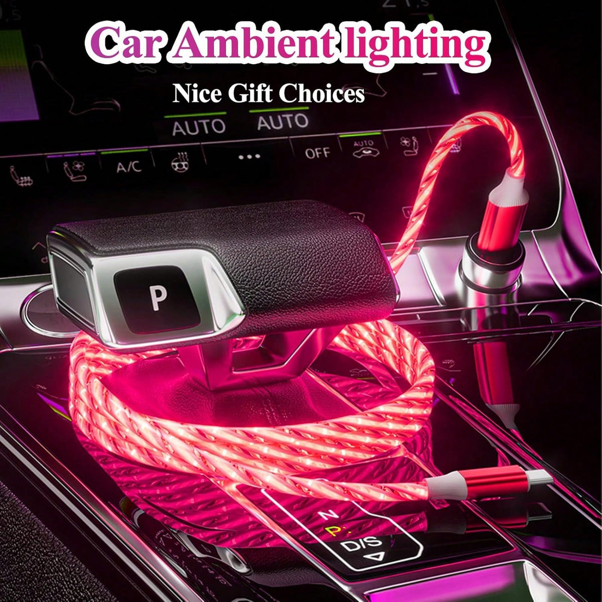 USB To Type-C LED Glowing Data Cable, Flowing Light Charging Cable, High-Speed Data Transfer Fast Charging Cable Compatible With Phone 17/Air/16 Pro Max/16 Pro/16 Plus/16/15/ Series Devices