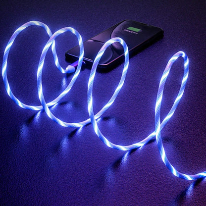 USB To Type-C LED Glowing Data Cable, Flowing Light Charging Cable, High-Speed Data Transfer Fast Charging Cable Compatible With Phone 17/Air/16 Pro Max/16 Pro/16 Plus/16/15/ Series Devices